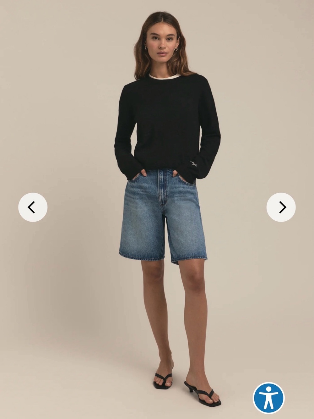 Favorite Daughter Tommy Low Slung Denim Bermuda Shorts in Margate
